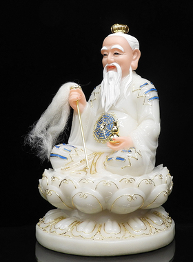 汉白玉泰山老君神像12寸