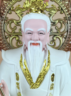 三清神像树脂新款三清道祖神像白衣树脂原始道德天尊灵宝天尊家用