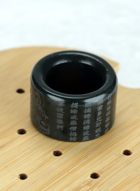 天然新疆和田玉青玉霸气扳指戒指