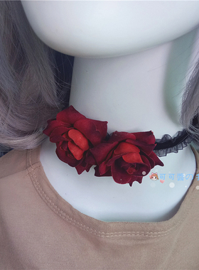 手工diy软妹lolita萌女蕾丝项圈