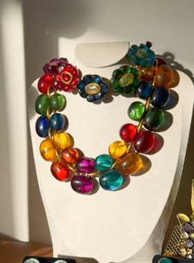 现货法国多米尼克Dominique Denaive彩色葡萄项链