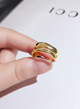 高级感大气戒指女网红双层开口戒