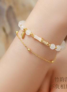 和田玉竹节手链女款2025年新款