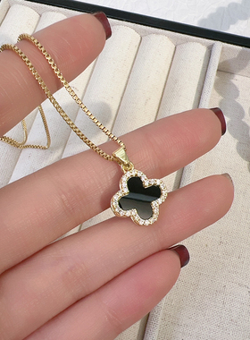 双面四叶草项链女2025新款爆款