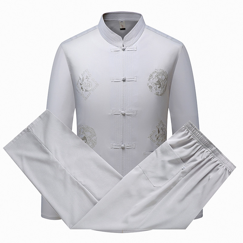 2019中国风民族服装新款男士套装装 九鹿龙民族服装