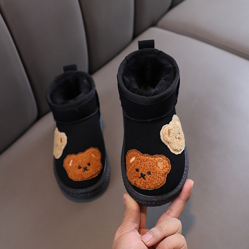 儿童短筒低帮雪地靴男童冬季新款女童女宝宝加绒加厚保暖东北棉鞋,淘宝优惠券,粉丝福利购,淘宝优惠卷