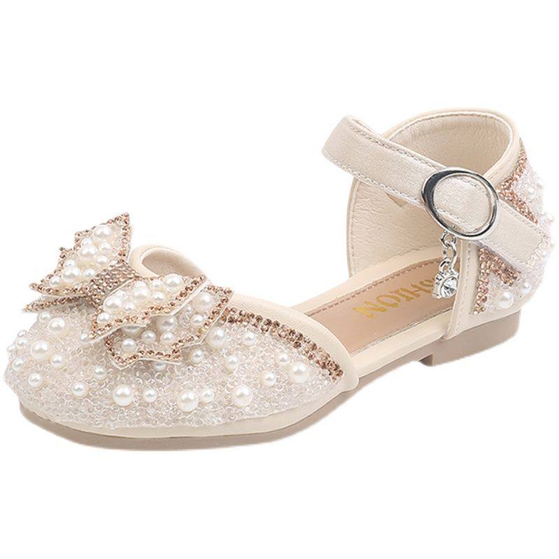 女童公主鞋2025夏季宝宝洋气凉鞋儿童蝴蝶结珍珠鞋小女孩水晶鞋潮,淘宝优惠券,粉丝福利购,淘宝优惠卷