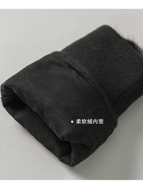 宾雅图水貂毛整皮双面挂脖手套