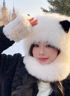 萌趣可爱男女冬季狐狸毛帽子