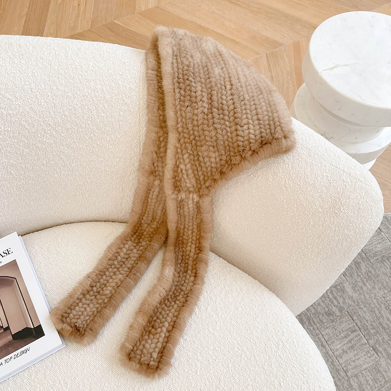 水貂编织风雪帽 冬季保暖围巾帽子一体皮草帽 男女户外裘皮帽子,淘宝优惠券,粉丝福利购,淘宝优惠卷