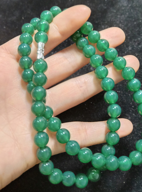 玛瑙项链玉石绿玉髓项链饰品链子