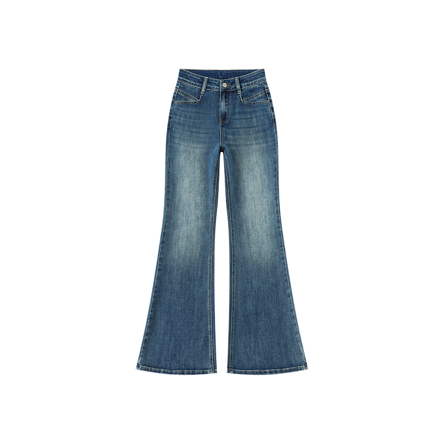 加绒加厚蓝色微喇牛仔裤女冬季新款胖妹妹mm高腰弹力显瘦喇叭裤子,淘宝优惠券,粉丝福利购,淘宝优惠卷