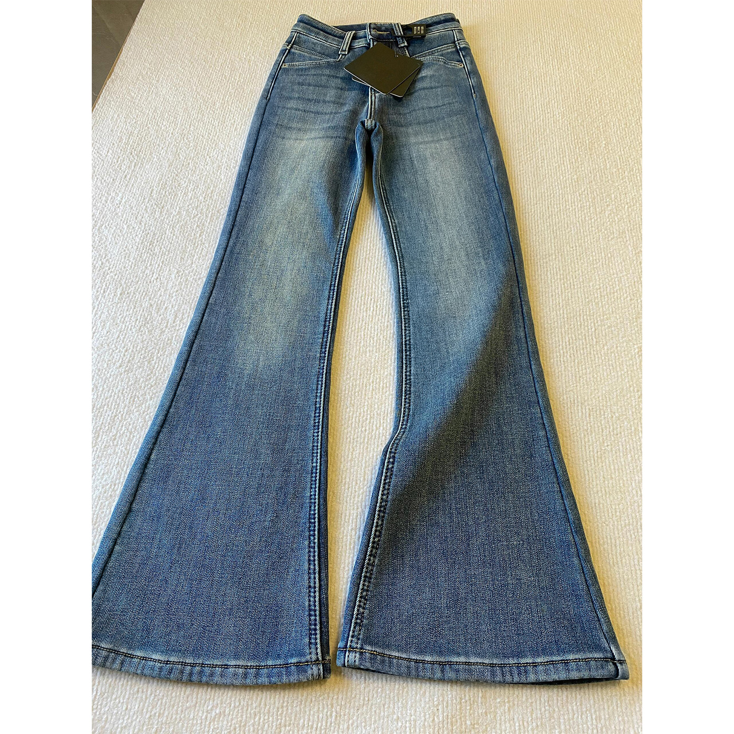 加绒加厚蓝色微喇牛仔裤女冬季新款胖妹妹mm高腰弹力显瘦喇叭裤子,淘宝优惠券,粉丝福利购,淘宝优惠卷