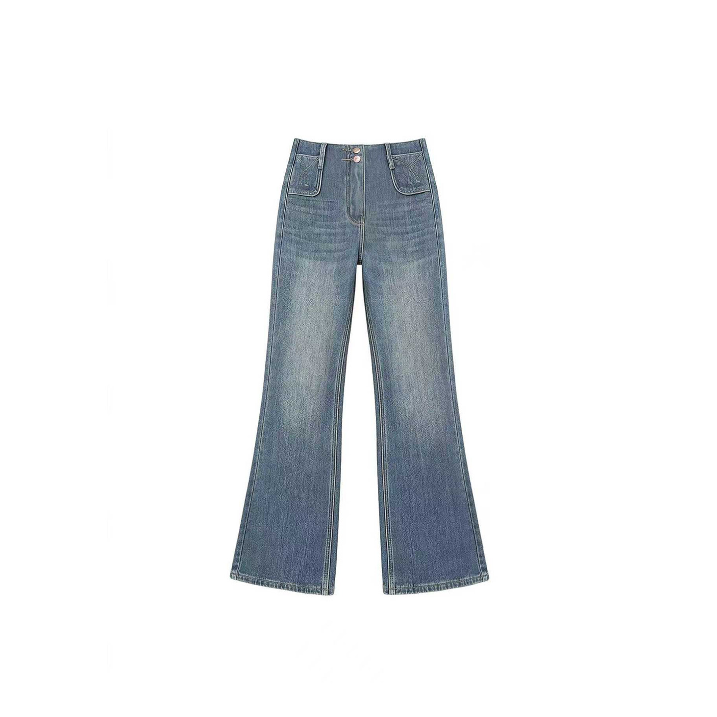 复古蓝微喇牛仔裤女秋冬新款大码胖妹妹mm高腰遮胯显瘦直筒喇叭裤,淘宝优惠券,粉丝福利购,淘宝优惠卷