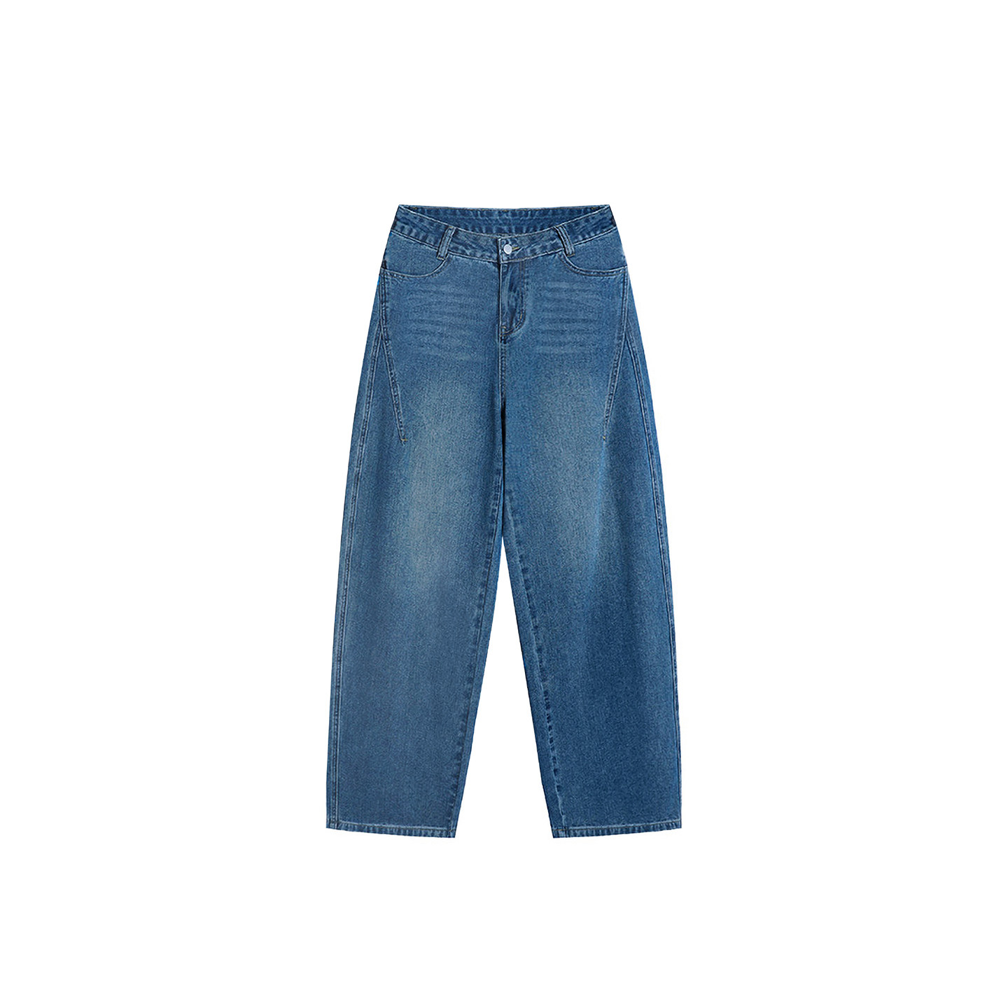 美式弯刀牛仔裤女秋冬加绒胖妹妹mm梨型身材高腰宽松显瘦阔腿长裤,淘宝优惠券,粉丝福利购,淘宝优惠卷