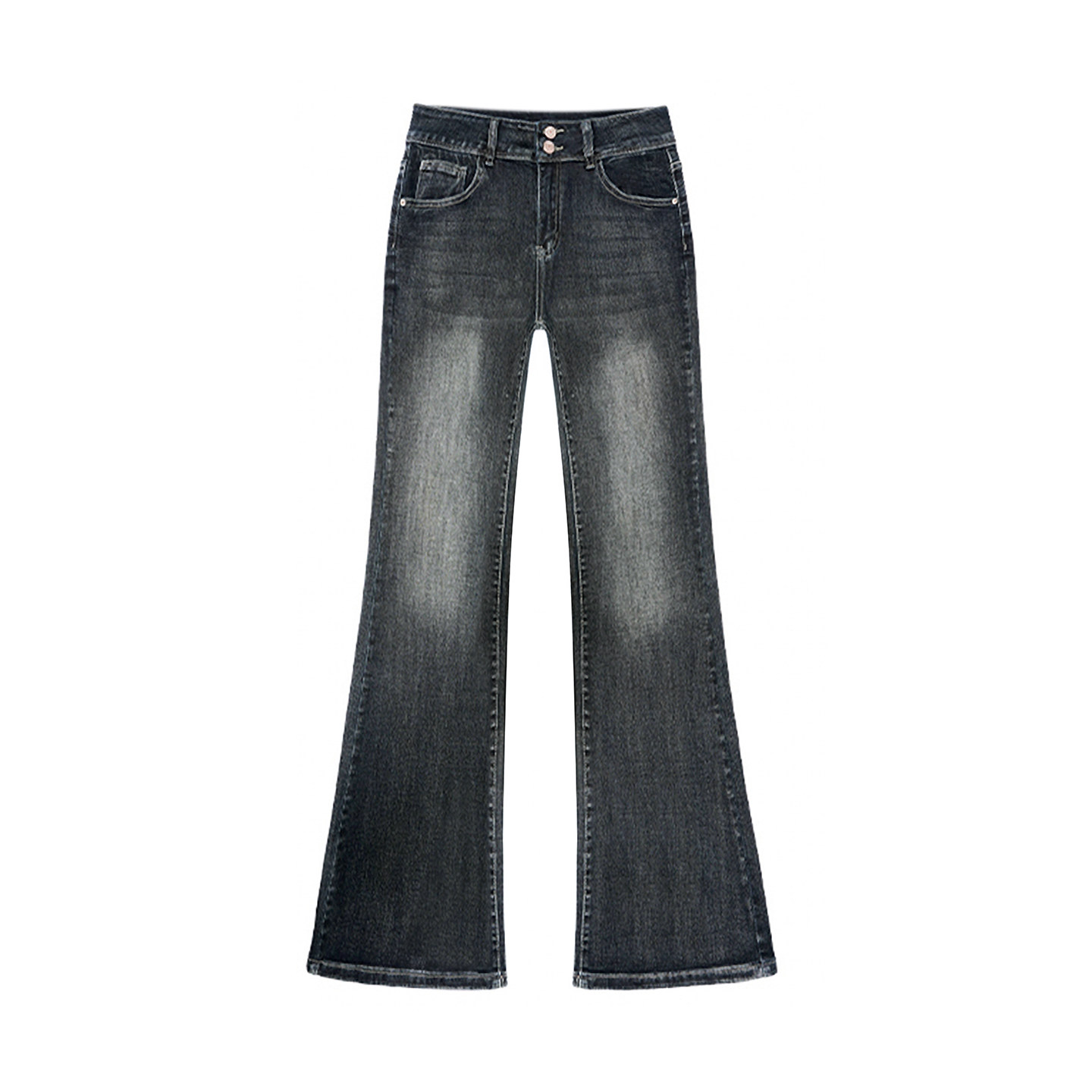 美式复古加绒加厚微喇牛仔裤女冬季新款胖妹妹mm高腰显瘦马蹄长裤,淘宝优惠券,粉丝福利购,淘宝优惠卷