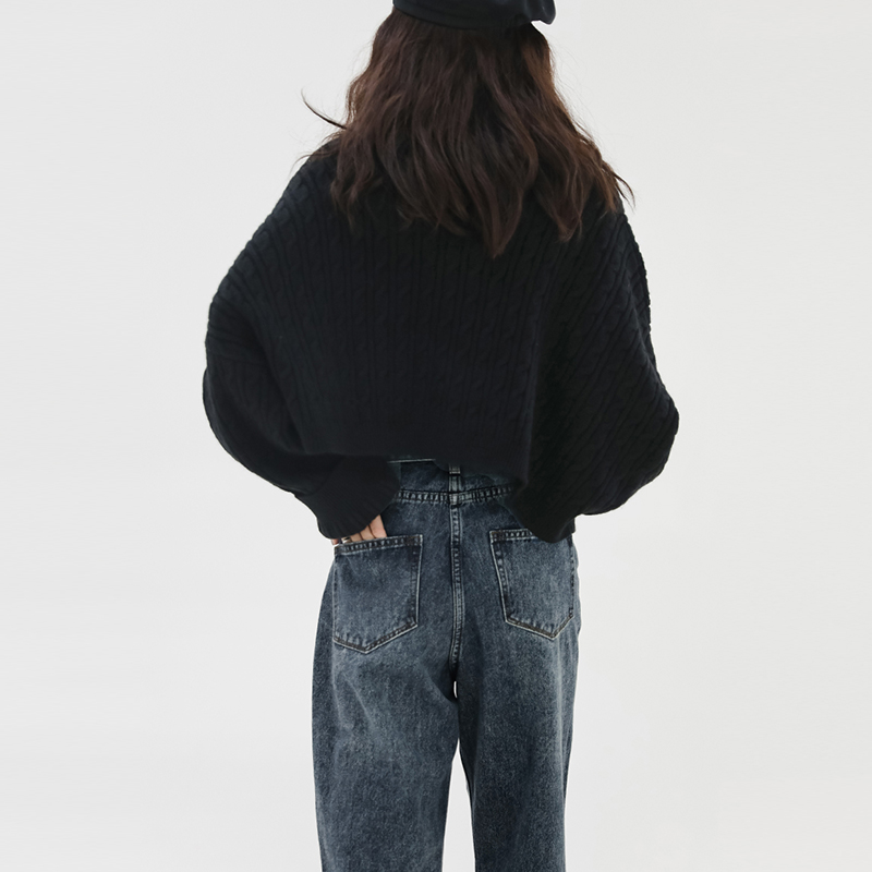 大码牛仔九分裤女胖妹妹mm高腰宽松直筒阔腿裤盐系女穿搭日系显瘦 - 图1