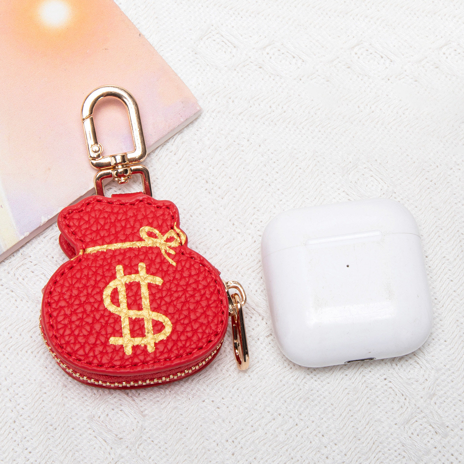米印迷你招财红色钱袋钥匙扣可爱熊猫图案小巧多功能新款硬币包,淘宝优惠券,粉丝福利购,淘宝优惠卷