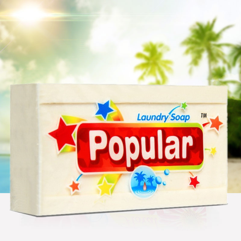 印尼进口泡飘乐洗衣皂 popular去污儿童肥皂尿布内衣皂10块250克-图2