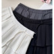 Lace-up high-waisted gray flower bud pleated culottes for women 2025 spring and autumn Korean version versatile anti-exposure a-line skirt