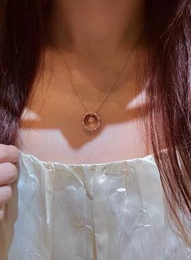 新款蛇形项链女V金镀18K玫瑰金满钻蛇骨三圈手环轻奢高级感锁骨链