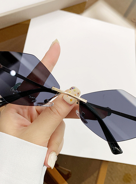 防紫外线无框墨镜显脸小欧美