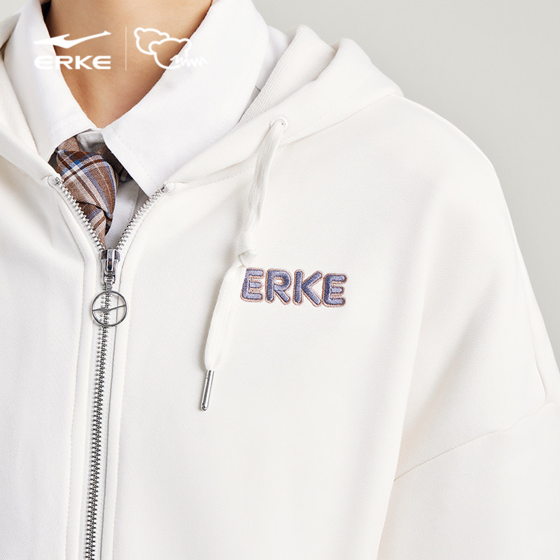 电池熊猫丨鸿星尔克开衫卫衣女夏季新款女士运动连帽针织外套,淘宝优惠券,粉丝福利购,淘宝优惠卷