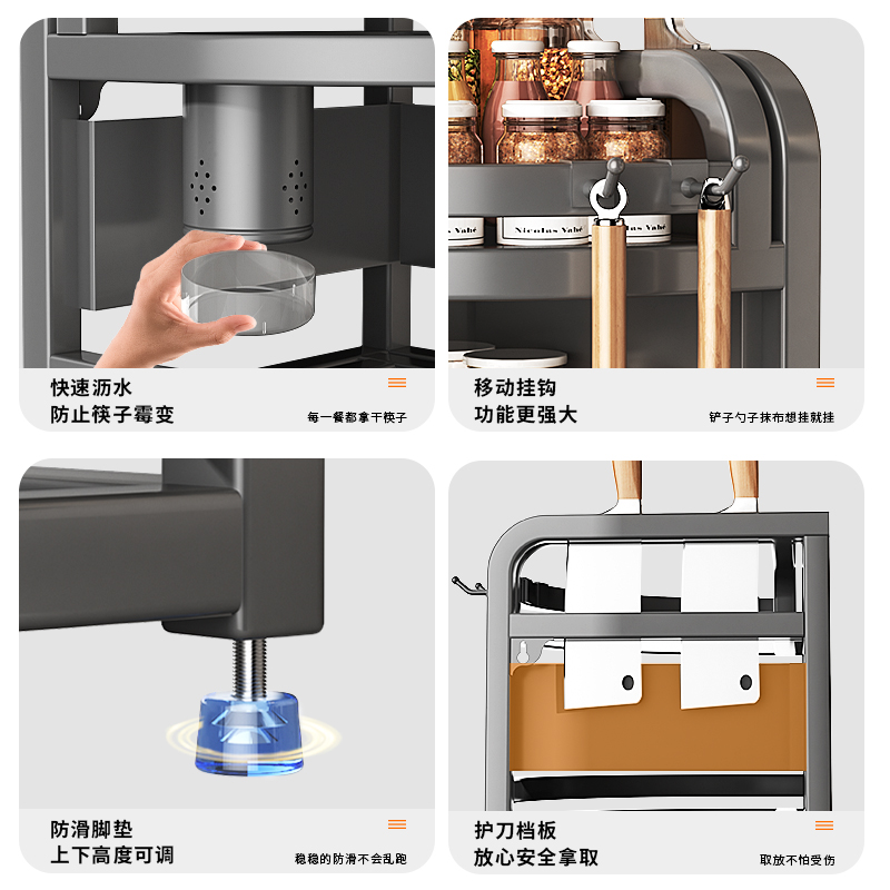 厨房置物架台面角落三角调料挂架墙角挂件转角收纳壁挂调味料架子 - 图2