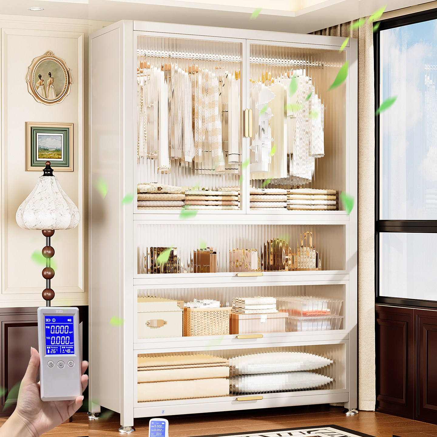 2025新款铁艺简易衣柜家用挂衣服储物收纳柜子卧室可移动金属衣橱,淘宝优惠券,粉丝福利购,淘宝优惠卷