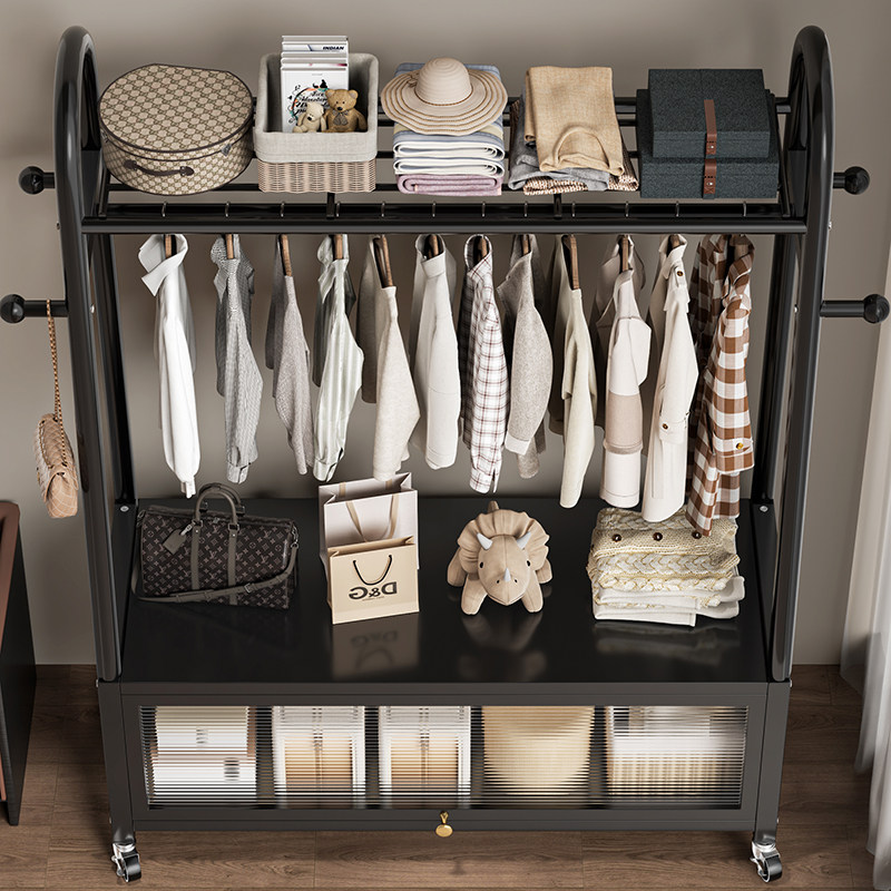 衣帽架落地卧室家用房间可移动一体储物柜挂衣架阳台简易晾晒衣架,淘宝优惠券,粉丝福利购,淘宝优惠卷