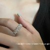 S925 sterling silver silver bead braided ring Korean style minimalist style high-end temperament versatile exquisite niche design