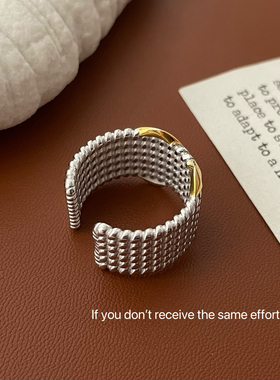 S925纯银交叉麻花戒指女轻奢小众设计高级感时尚气质百搭个性指环