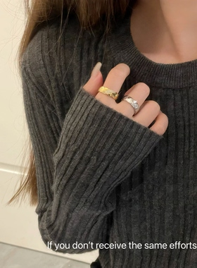 S925纯银小香风微镶钻菱格纹戒指轻奢简约百搭时尚小众高级感指环