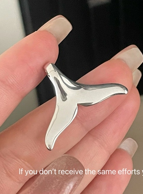 S925纯银鲸鱼尾巴吊坠简约大方时尚个性高级感小众设计ins轻奢