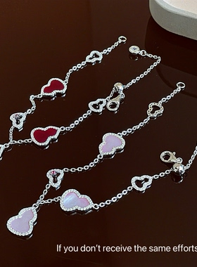 S925纯银爆款福禄白贝葫芦手链红玛瑙小葫气质轻奢宫廷风高级