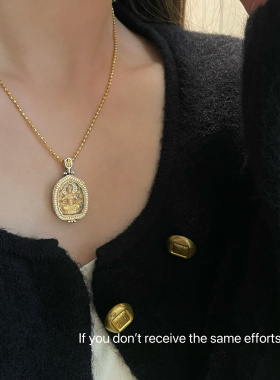 S925纯银文殊普贤嘎乌盒精工吊坠项链复古做旧小众高级爆款