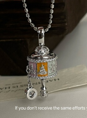 S925纯银新中式彩色珐琅吊坠高级百搭轻奢时尚