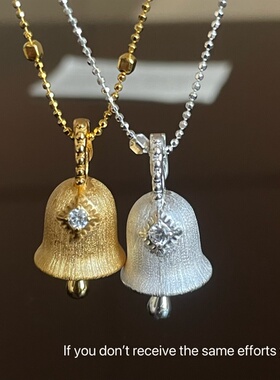 S925纯银拉丝铃铛项链女轻奢小众设计感锁骨颈链2026新款爆款