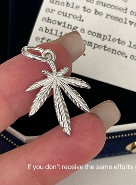 S925纯银羽毛枫叶吊坠高桥印第安风点金飞鹰银饼日韩男女百搭挂坠