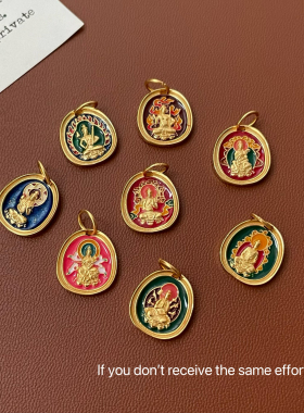 S925纯银古法本命佛吊坠八大守护神吊坠小众设计百搭高级简约时尚