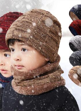 Mens Beanie Hat 2pcs Ski Cap And Scarf Winter Warm Woolly Ha