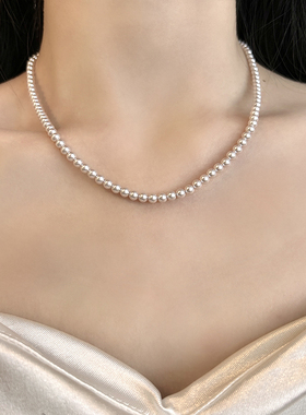 曼塔玫瑰色珍珠项链女2025新款法式轻奢高级感锁骨链颈链百搭配饰