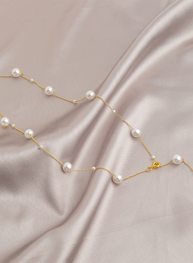 满天星流苏珍珠项链女气质轻奢小众锁骨链2025新款爆款高级感颈链