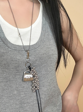 韩国葡萄串长款包包项链女一款多戴小众设计高级感毛衣链斜挎挂件