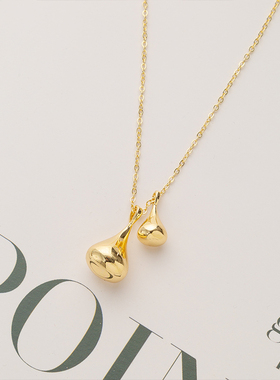 2025新款金属水滴吊坠毛衣链配饰女气质简约百搭小众轻奢长款项链