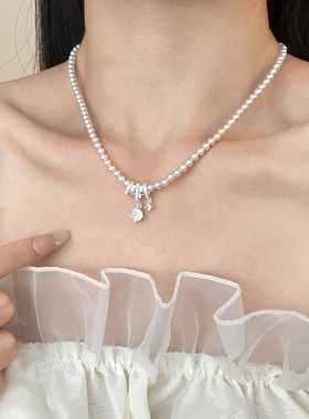2025新款爆款锆石吊坠珍珠项链