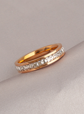 UNBEATEN满天星满钻戒指女冷淡风轻奢小众设计感钛钢不掉色食指戒