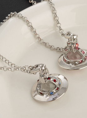 UNBEATEN小众设计立体土星钛钢项链女轻奢高级感气质百搭锁骨链