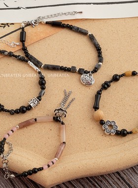 新中式民族风天然石拼接串珠手链