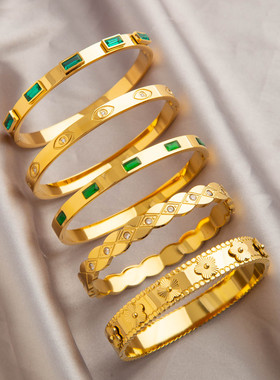 金色钛钢手镯轻奢百搭时尚手环